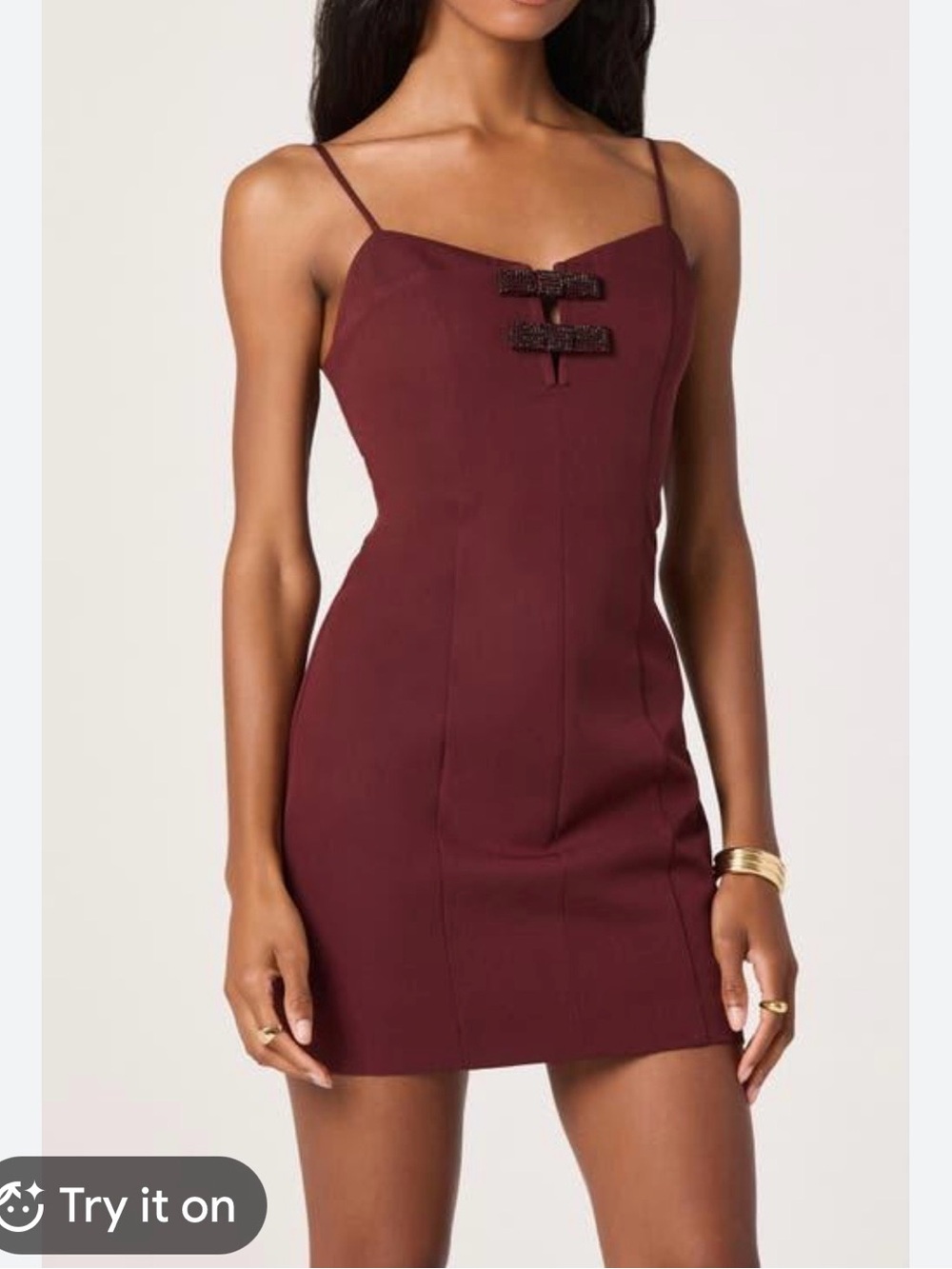 Astr Burgundy Spaghetti-Strap Bodycon Mini Dress